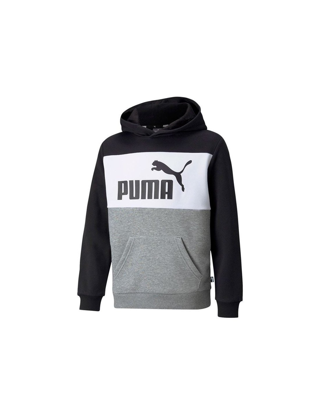 Sudadera con capucha puma ess+ colorblock hoodie boys black
