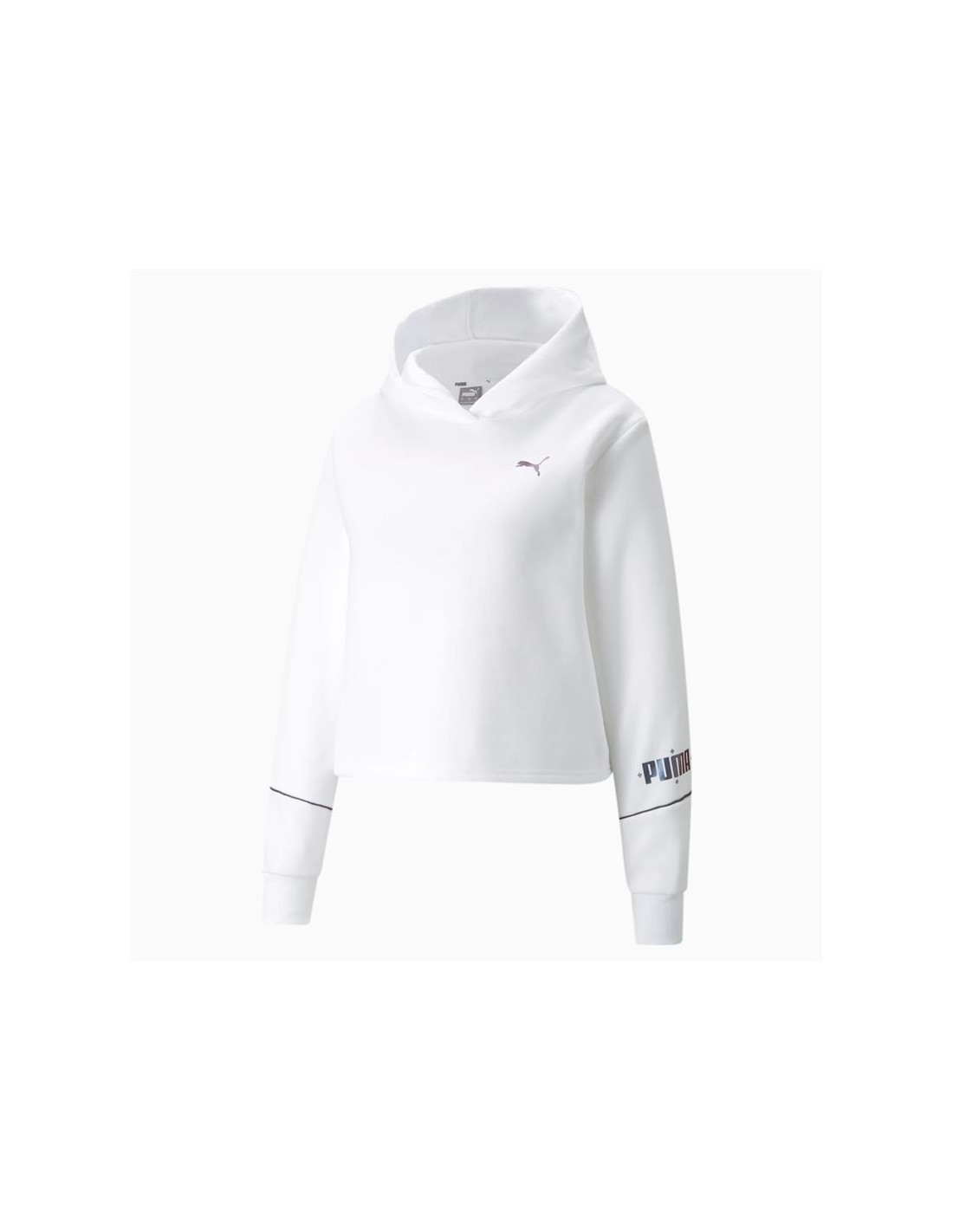 Sudadera puma cyber cropped hoodie w white