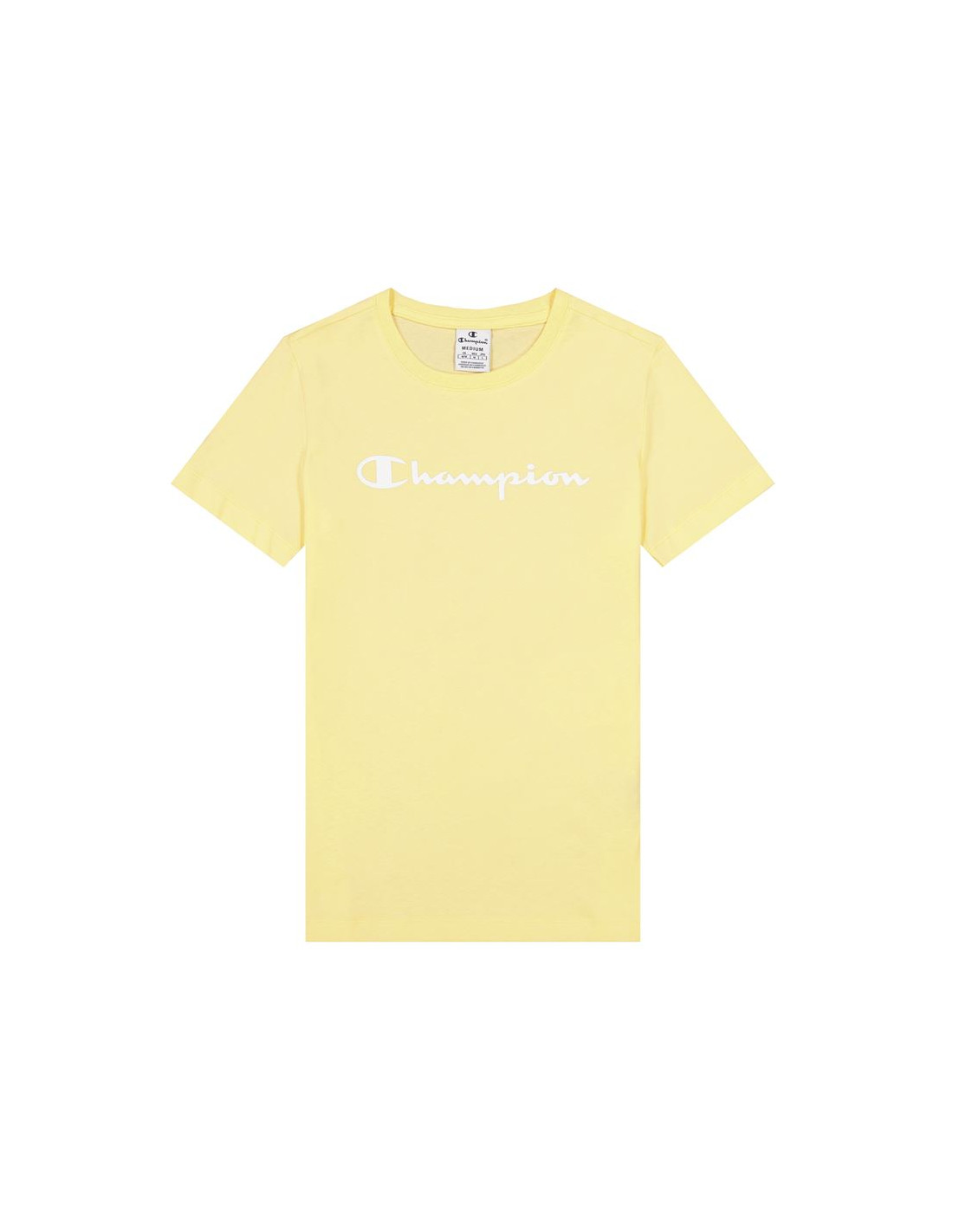 Camiseta champion big script logo w yellow