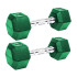 2 Pesas Hexagonales de Caucho KRF Fitness 6 KG Verde