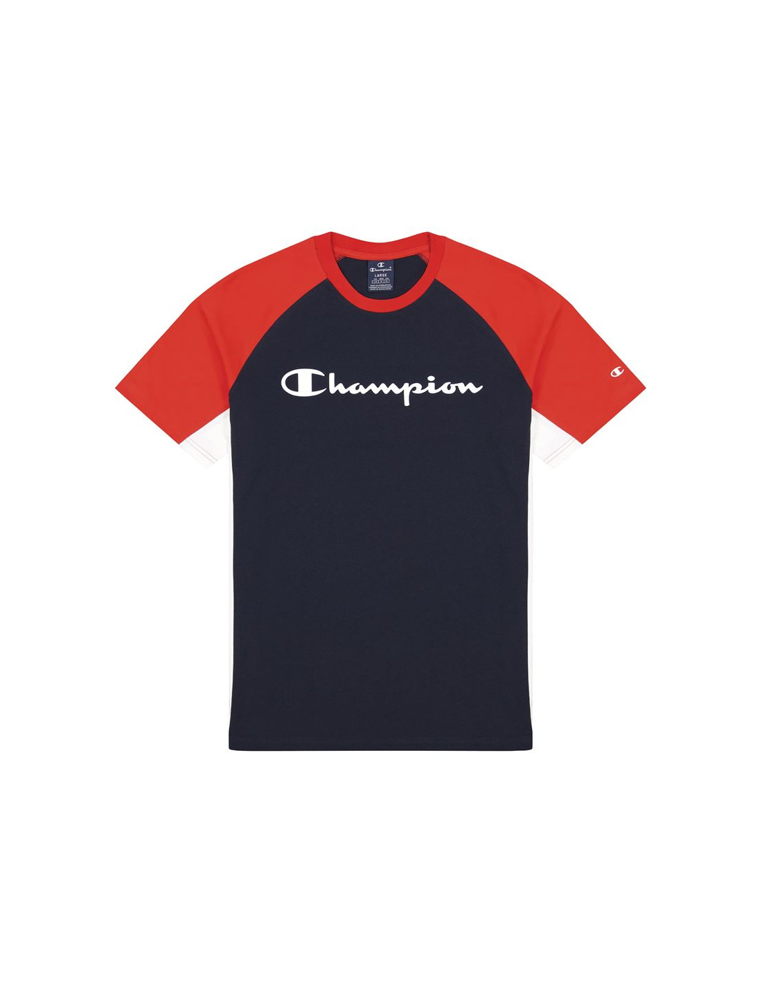 Camiseta champion colour block script logo hombre bl