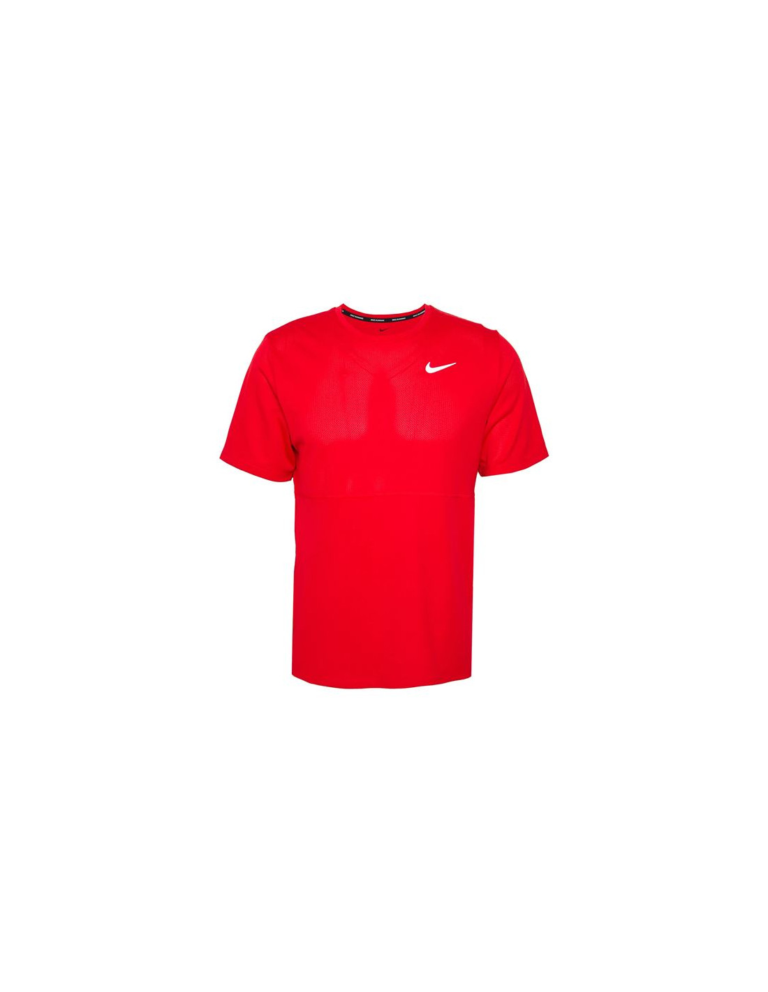 Camiseta manga corta de running nike dri-fit miler hombre red