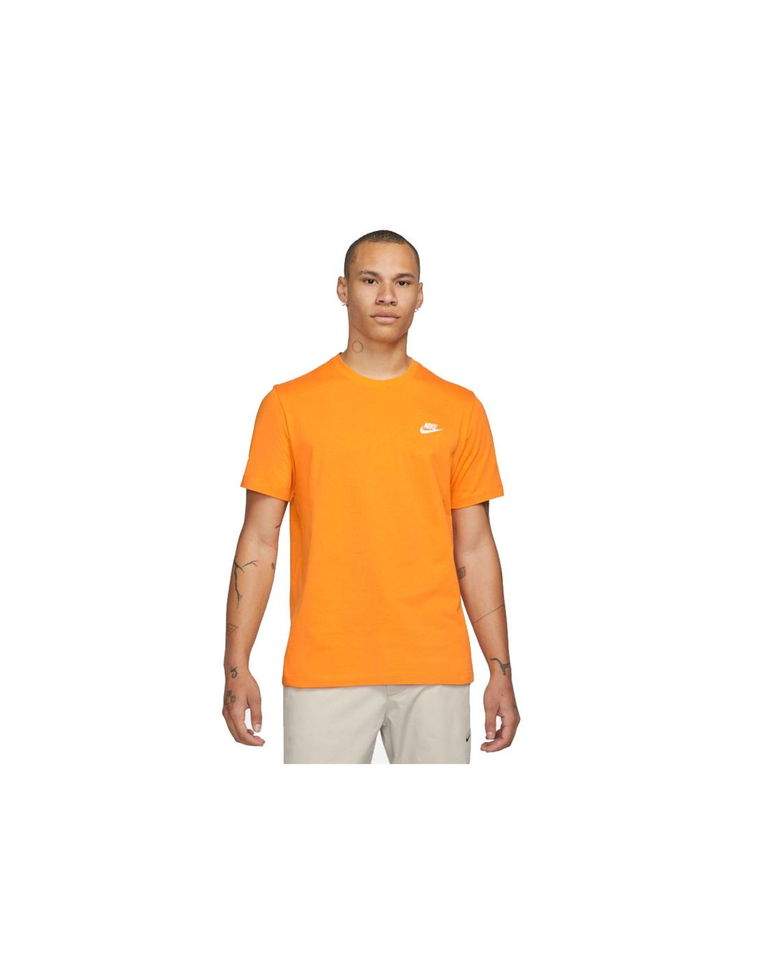 Camiseta nike sportswear club hombre naranja