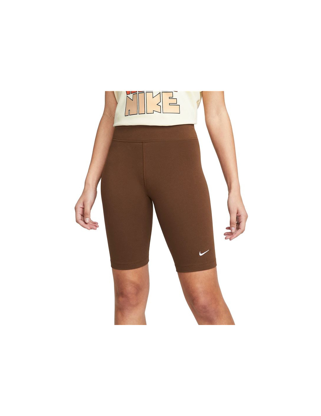 Mallas de ciclista nike sportswear essential mujer brown