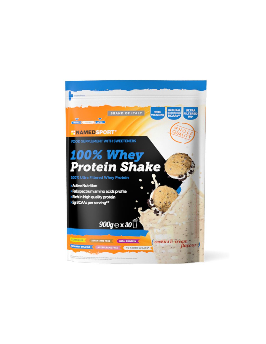 Batido 100% whey protein namedsport cookies & cream 900 g