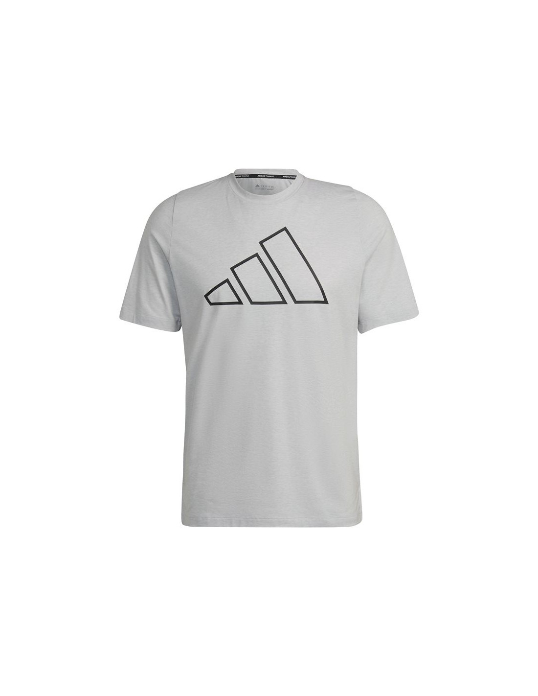 Camiseta adidas train icons 3 bands hombre grey