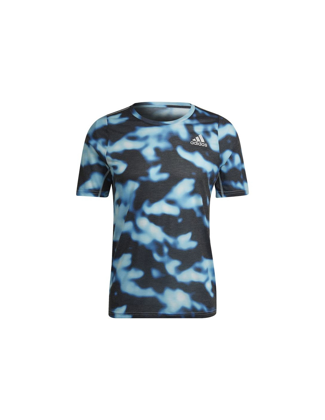 Camiseta adidas run icons 3-bar allover print hombre blue