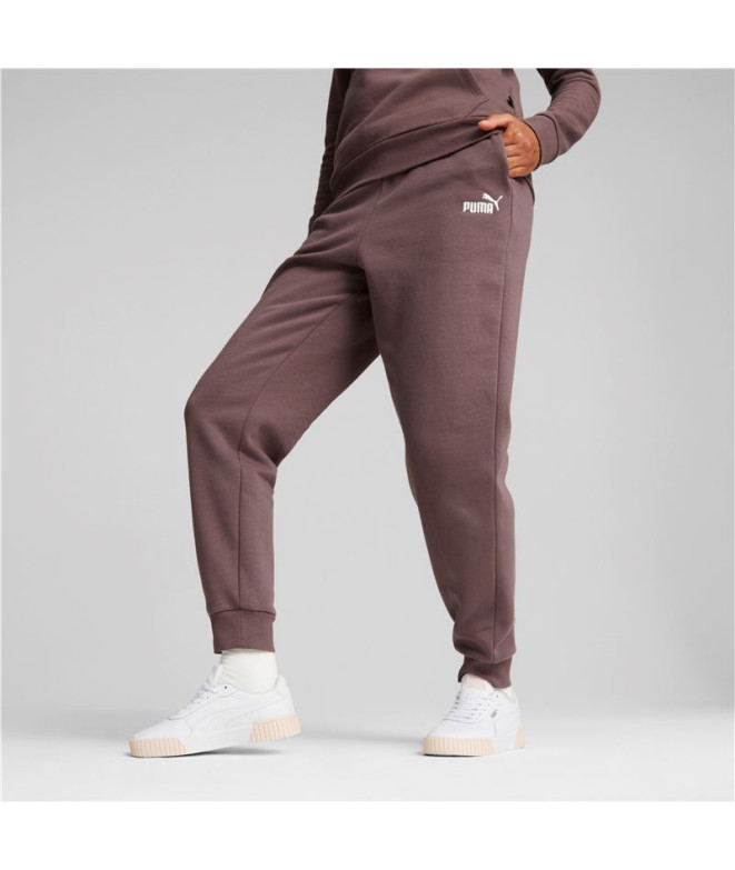 Pantalones Puma ESS+ Embroidery High-W Mujer Brown
