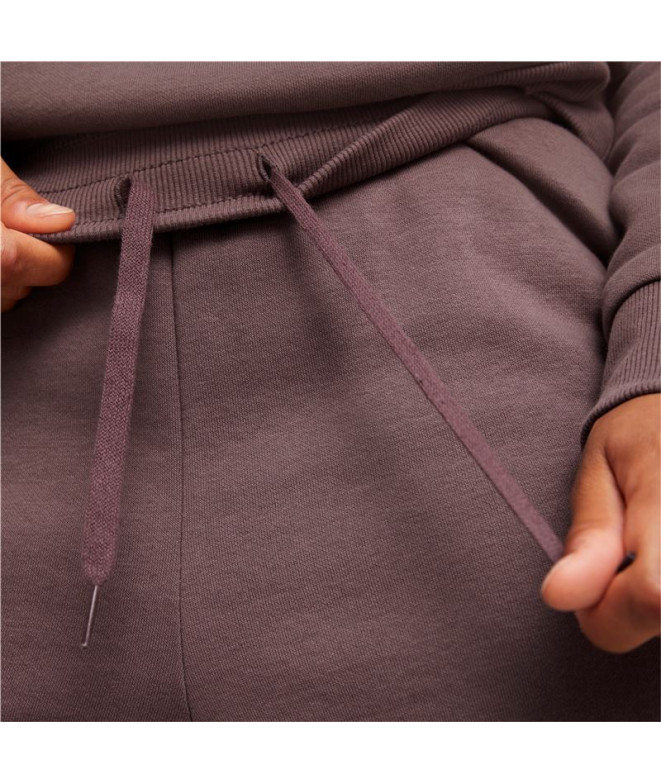 Pantalones Puma ESS+ Embroidery High-W Mujer Brown