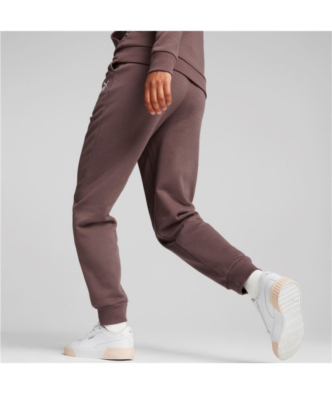 Pantalones Puma ESS+ Embroidery High-W Mujer Brown