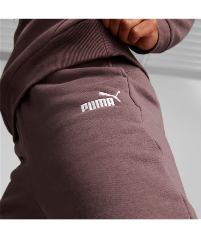 Pantalones Puma ESS+ Embroidery High-W Mujer Brown