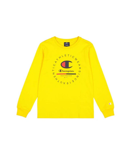 Camiseta Champion Long Sleeve Crewneck Hombre Amarillo