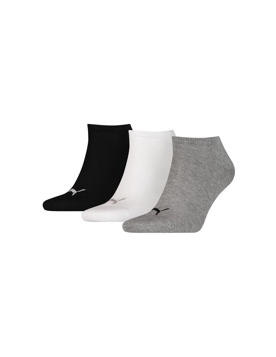 Calcetines puma plain pack de 3 blanco negro gris