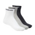Pack de 3 pares de calcetines training cortos Reebok Active Core White/Grey/Black